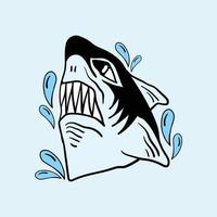 ilustração do tubarão azul impressão em camisetas e suvenires vetor premium vector
