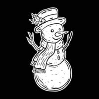 ilustração do boneco de neve imprimir em camisetas e suvenires vetor premium vector