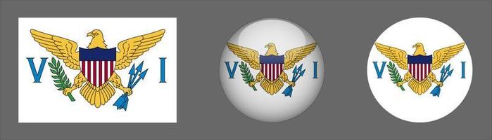 coleção de conjunto de bandeiras das Ilhas Virgens Americanas, original vetor