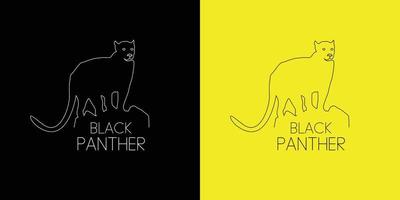 logotipo de ilustração de animal pantera legal e atraente vetor