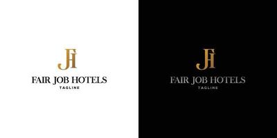 o logotipo das iniciais do hotel fjh é moderno e luxuoso vetor