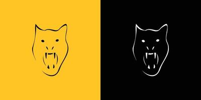 design de logotipo de ilustração de animal de pantera legal e atraente vetor