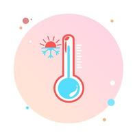 termômetros de meteorologia celsius ou fahrenheit medindo calor ou ilustração vetorial de frio. equipamento de termômetro mostrando tempo quente ou frio. termômetro de medicina em estilo simples. logotipo do ícone do termômetro. vetor