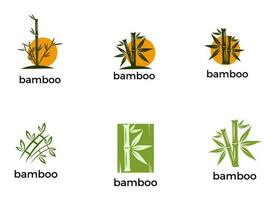 logotipo de bambu para spa e natureza. pacote de design de logotipo de bambu. vetor
