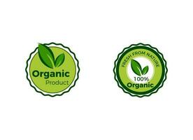 o logotipo orgânico e da natureza. O logotipo do selo de alimentos frescos projeta a inspiração. vetor