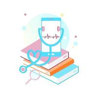 médico online na tela do laptop. conceito de consulta médica de internet. serviço da web de consultoria de saúde. suporte hospitalar online. médico de computador. pergunte a um médico, cirurgião. ilustração em vetor plana.