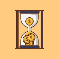 tempo é ilustração vetorial de dinheiro em um fundo transparente. símbolos de qualidade premium. ícone plana de vetor para conceito e design gráfico.
