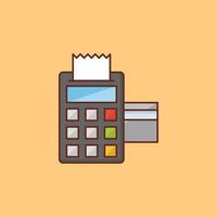 ilustração em vetor máquina de cartão de crédito em um fundo transparente. símbolos de qualidade premium. ícone plana de vetor para conceito e design gráfico.