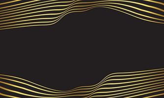 fundo de listra de luxo abstrato em preto e dourado com padrão de linhas onduladas. vetor
