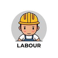 logotipo fofo de trabalhador da construção civil vetor