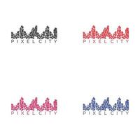 desenho de logotipo de paisagem urbana de pixel building vetor