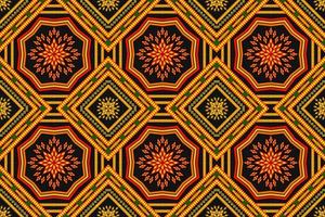 bela arte oriental étnica geométrica padrão tradicional. design para tapete, papel de parede, roupas, embrulho, batik, tecido, ilustração vetorial. figura estilo de bordado tribal. vetor