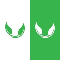 logotipos da ecologia de folhas verdes vetor