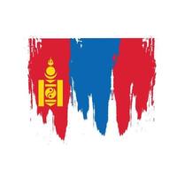 estilo grunge bandeira nacional da Mongólia vetor