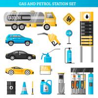 Conjunto de Gás e Posto de Gasolina vetor