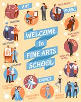 Cartaz da escola de belas artes vetor