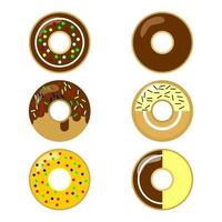 um conjunto de ilustrações ou ícones de donut vetor