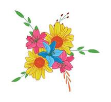 flor floral arranjo ilustrado vetor