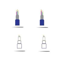 modelo de design de ilustração de ícone de vetor de cabo de fibra óptica