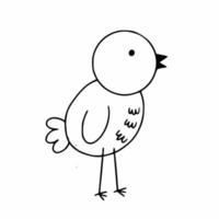 um pássaro desenhado com uma linha de contorno. ilustração vetorial no estilo doodle. livro de colorir para crianças. pássaro isolado em um fundo branco. vetor