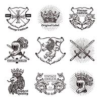 Conjunto de emblemas heráldicos