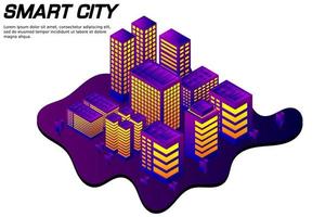 cidade futura isométrica. conceito da indústria imobiliária e de construção vetor