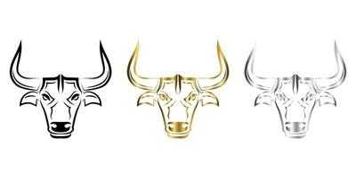 linha do vetor ilustração vista frontal do touro. são os signos do zodíaco de touro.