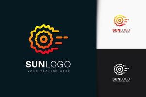 design do logotipo do sol com gradiente vetor