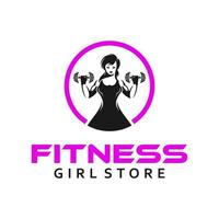 logotipo da loja de fitness feminino vetor