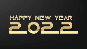 feliz ano novo 2022 cor de ouro. fundo de descoração do cartão vetor