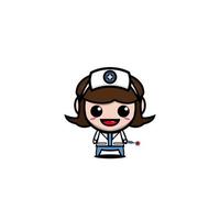 Enfermeira fofa profissão de personagem de desenho animado vetor
