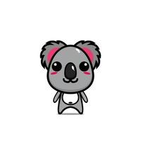 mascote de desenho de personagem de desenho animado de coala fofo vetor