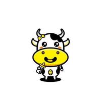 mascote de desenho de personagem de desenho animado de vaca vetor