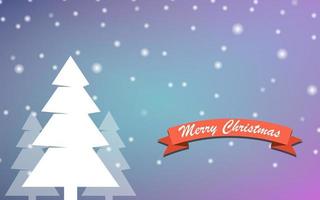 ilustração vetorial de Natal simples criada com árvore de Natal e queda de neve, ilustração vetorial de banner de Natal, banner de vendas de Natal. vetor