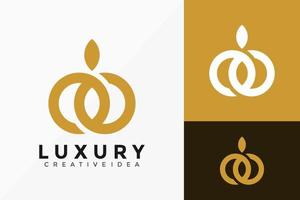 projeto do vetor do logotipo do infinito do círculo de luxo. emblema abstrato, conceito de projetos, logotipos, elemento de logotipo para modelo.