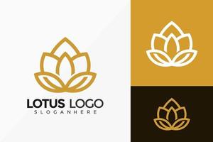 design de logotipo de flor de lótus, logotipos modernos e elegantes, modelo de ilustração vetorial vetor