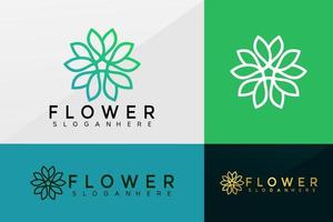 vetor de logotipo de flor gradiente, design de logotipo de identidade de marca, logotipo moderno, modelo de ilustração vetorial de designs de logotipo