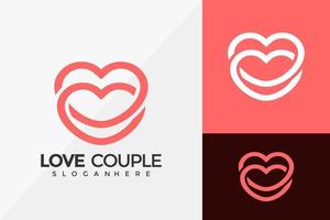 design de logotipo de casal apaixonado, design de logotipos de identidade de marca modelo de ilustração vetorial vetor