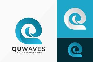 letra q design de vetor de logotipo de negócios de ondas de água. emblema abstrato, conceito de projetos, logotipos, elemento de logotipo para modelo.