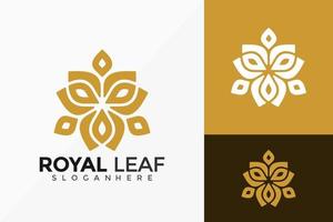 projeto do vetor do logotipo da folha real de ouro. emblema abstrato, conceito de projetos, logotipos, elemento de logotipo para modelo.