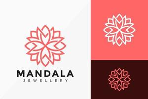 desenho de vetor de logotipo de joias de flor de mandala. emblema abstrato, conceito de projetos, logotipos, elemento de logotipo para modelo.