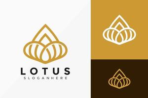 design de logotipo boutique de lótus dourado, modelos de ilustração vetorial de designs criativos de logotipos modernos vetor