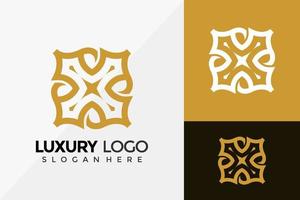 carta x design de logotipo de luxo, logotipos de identidade de marca modelos de ilustração vetorial vetor