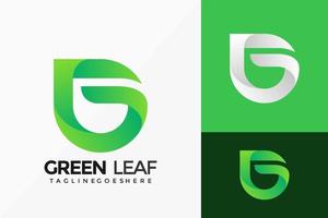 letra inicial g design de vetor logotipo folha verde. emblema abstrato, conceito de projetos, logotipos, elemento de logotipo para modelo.