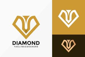 desenho de vetor de logotipo de joias de diamante. emblema abstrato, conceito de projetos, logotipos, elemento de logotipo para modelo.