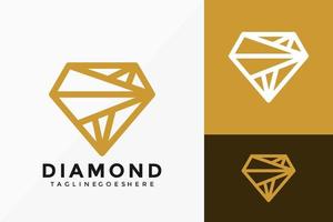 projeto do vetor do logotipo de joias de diamante de ouro. emblema abstrato, conceito de projetos, logotipos, elemento de logotipo para modelo.