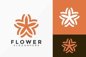 elegante design de logotipo de flor de estrela, logotipos minimalistas, modelo de ilustração vetorial vetor