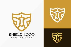 espada e escudo design do logotipo do gladiador. modelo de ilustração vetorial de designs de logotipos de ideia moderna vetor