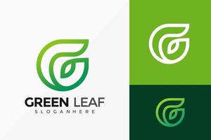 letra g design de logotipo de folha de natureza, folhas verdes designs de logotipos modernos modelo de ilustração vetorial vetor