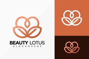 design de logotipo do spa de lótus de beleza, designs de logotipos de identidade de marca modelo de ilustração vetorial vetor